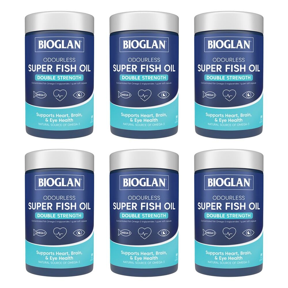 Bioglan Odourless Super Fish Oil Double Strength 200 Capsules Pack of 6
