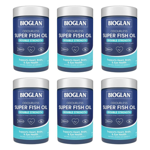 Bioglan Odourless Super Fish Oil Double Strength 200 Capsules Pack of 6