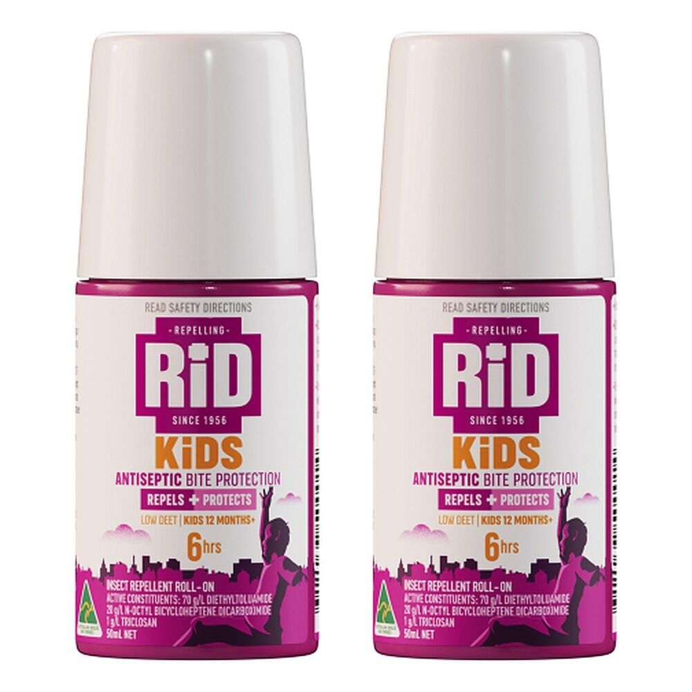 RID KiDS Antiseptic Bite Protection Roll-On 50mL Pack of 2