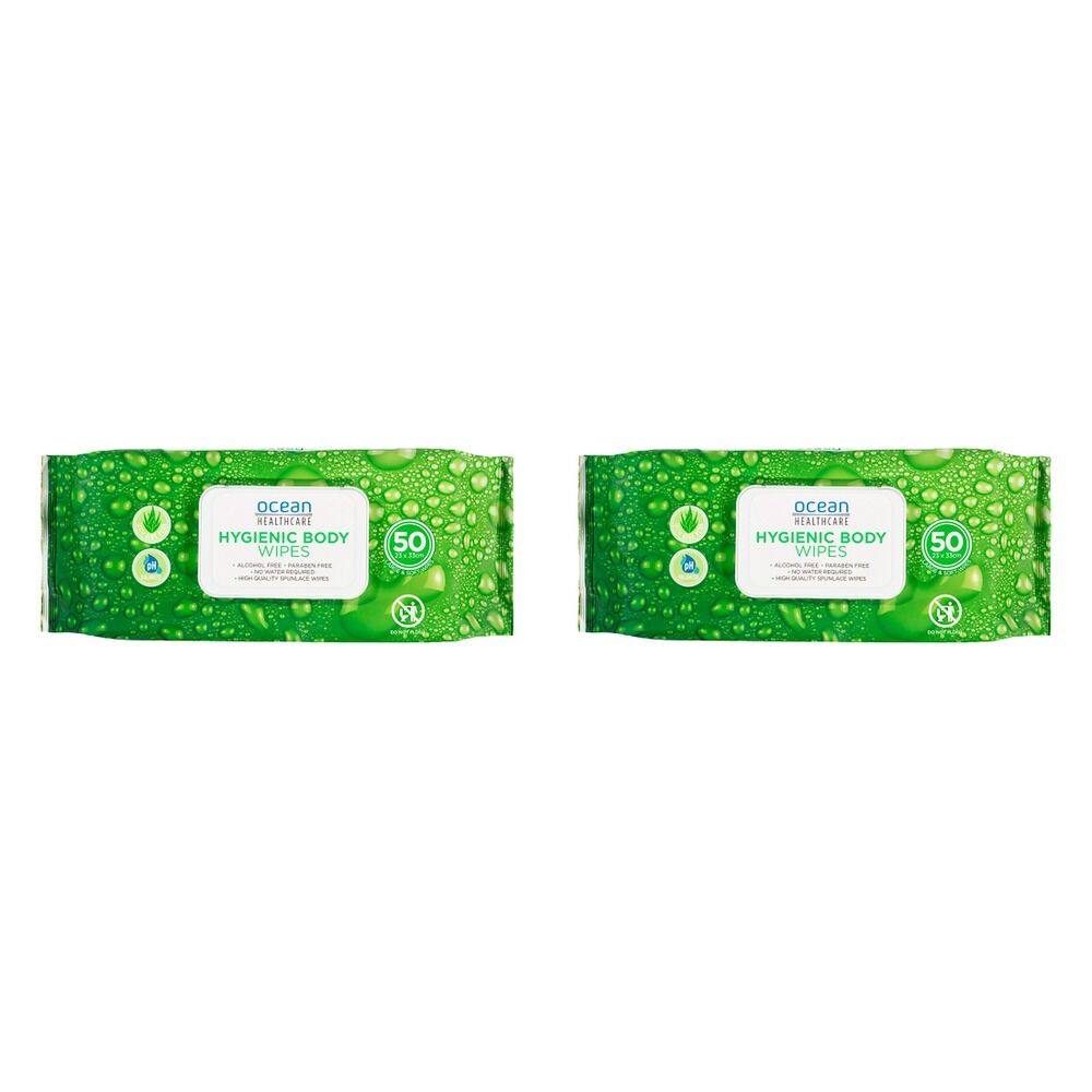 Ocean Healthcare Hygienic Health Wipes 50 Pack Bundle of 2