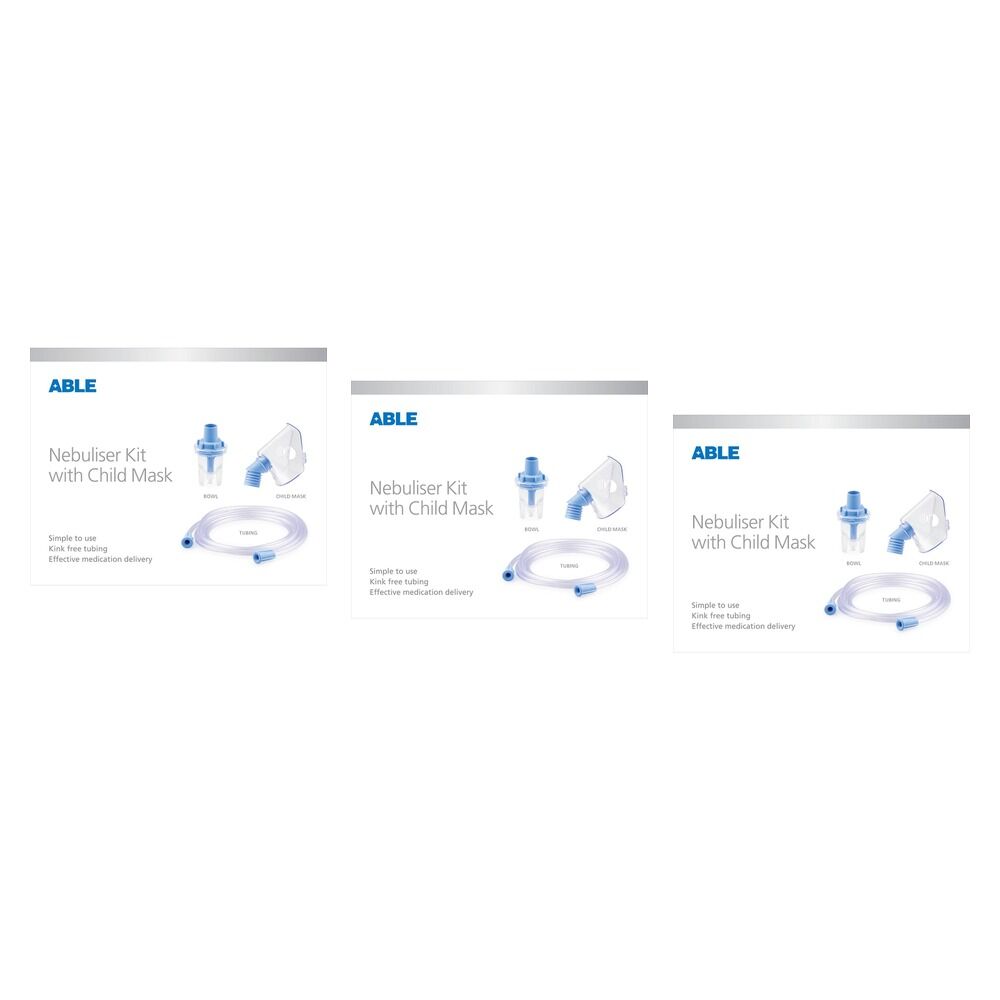 Able Nebuliser Kit with Child Mask Pack of 3