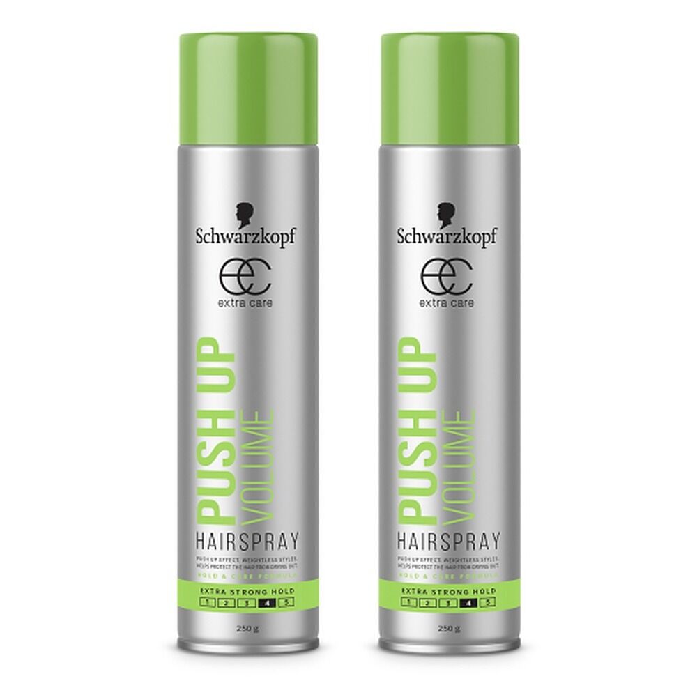 Schwarzkopf Extra Care Push Up Volume Hairspray 250g Pack of 2