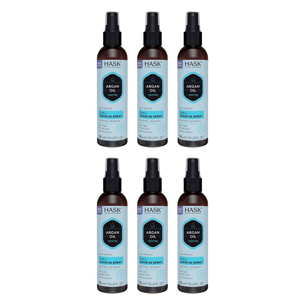 HASK Argan Oil Repairing 5-in-1 Leave-In Spray 175mL Pack of 6