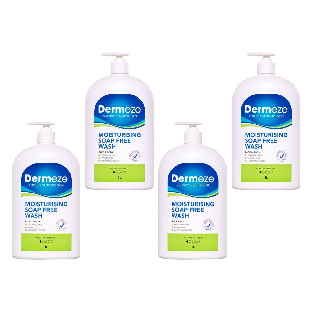 Dermeze Moisturising Soap Free Wash 1 L Pack of 4