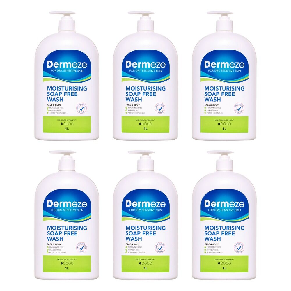 Dermeze Moisturising Soap Free Wash 1 L Pack of 6