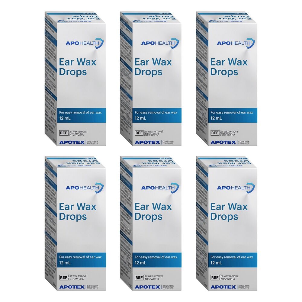 Apo Health Ear Wax Drops 12mL Pack of 6