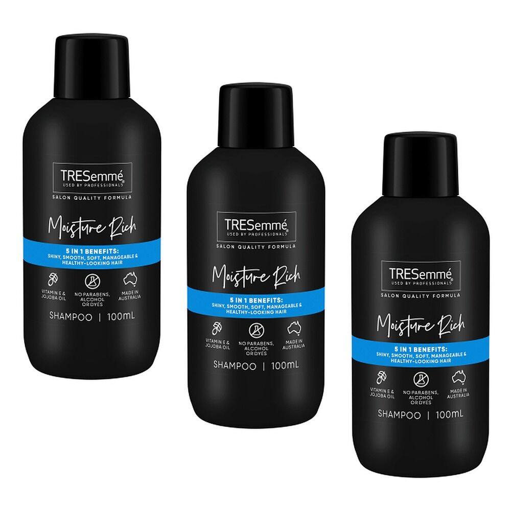 TRESemme Professional Moisture Rich Shampoo Travel Size 100mL Pack of 3