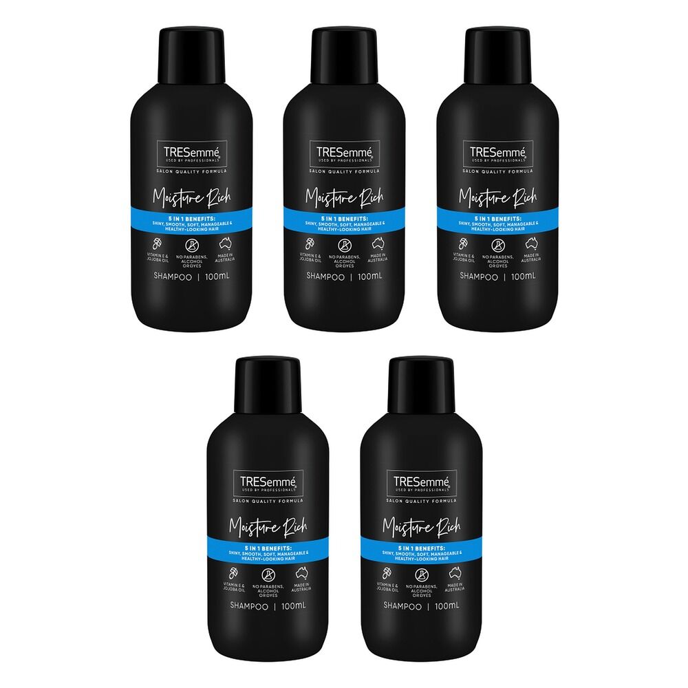 TRESemme Professional Moisture Rich Shampoo Travel Size 100mL Pack of 5