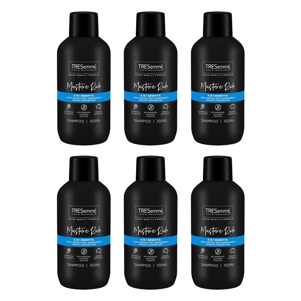 TRESemme Professional Moisture Rich Shampoo Travel Size 100mL Pack of 6