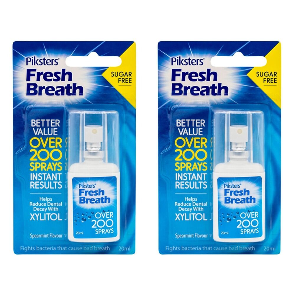 Piksters Fresh Breath Mouth Spray Spearmint 20mL Pack of 2