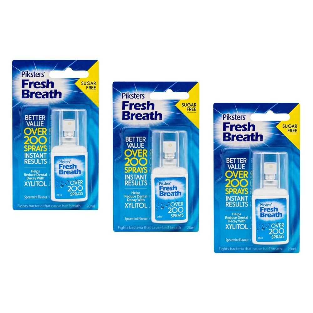 Piksters Fresh Breath Mouth Spray Spearmint 20mL Pack of 3