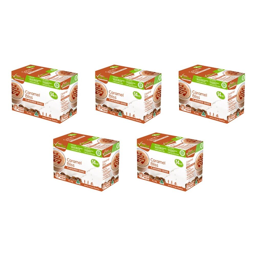 Vita Diet Caramel Flavour Shake 14 Pack Bundle of 5