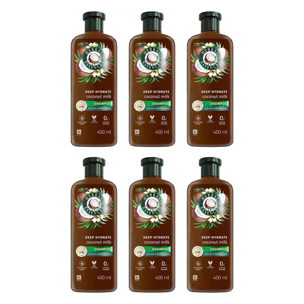 Herbal Essences Bio:Renew Deep Hydrate Coconut Milk Shampoo 400mL Pack of 6