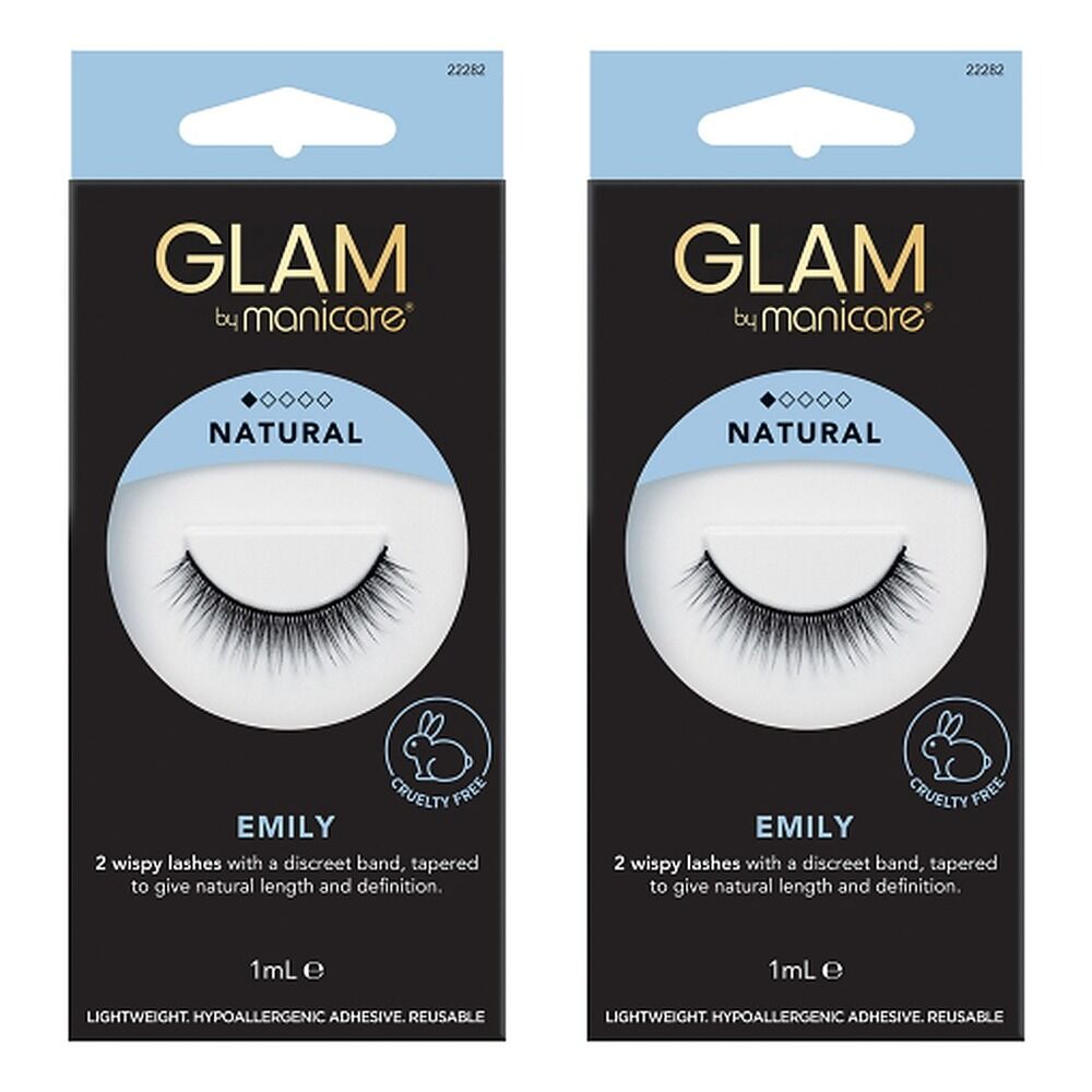 Glam by Manicare Emily Mink Effect Lashes Pack of 2