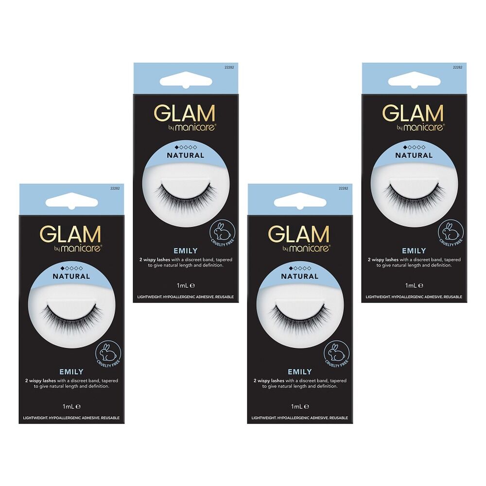 Glam by Manicare Emily Mink Effect Lashes Pack of 4