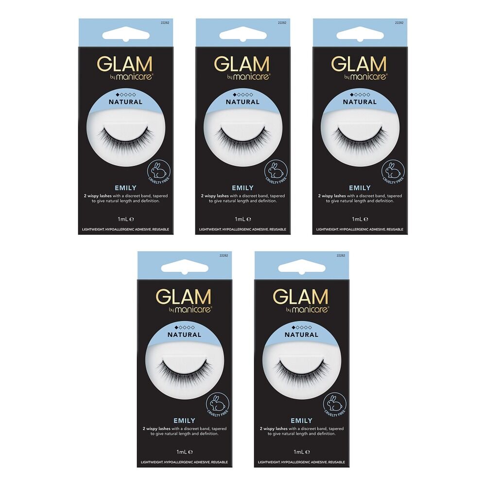 Glam by Manicare Emily Mink Effect Lashes Pack of 5
