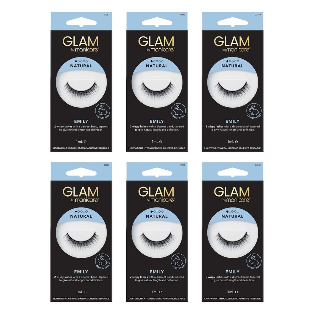 Glam by Manicare Emily Mink Effect Lashes Pack of 6
