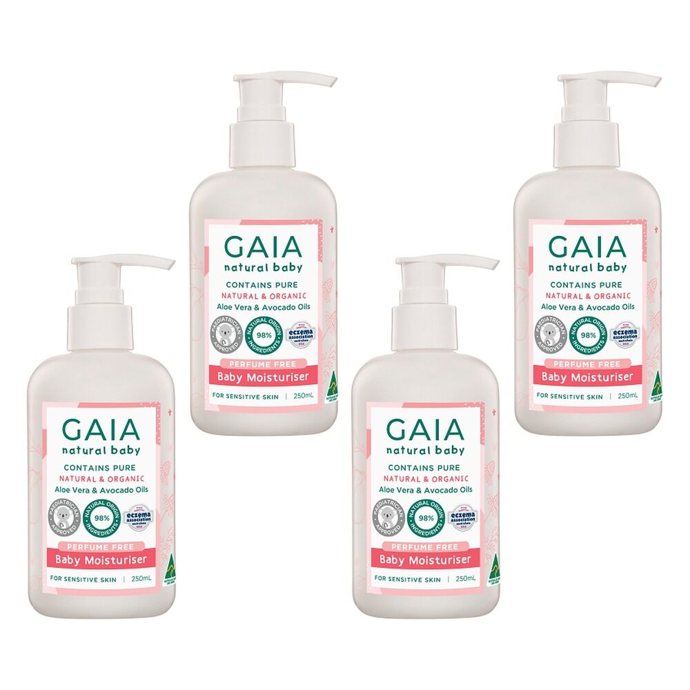 Gaia Natural Baby Moisturiser Perfume Free 250mL Pack of 4