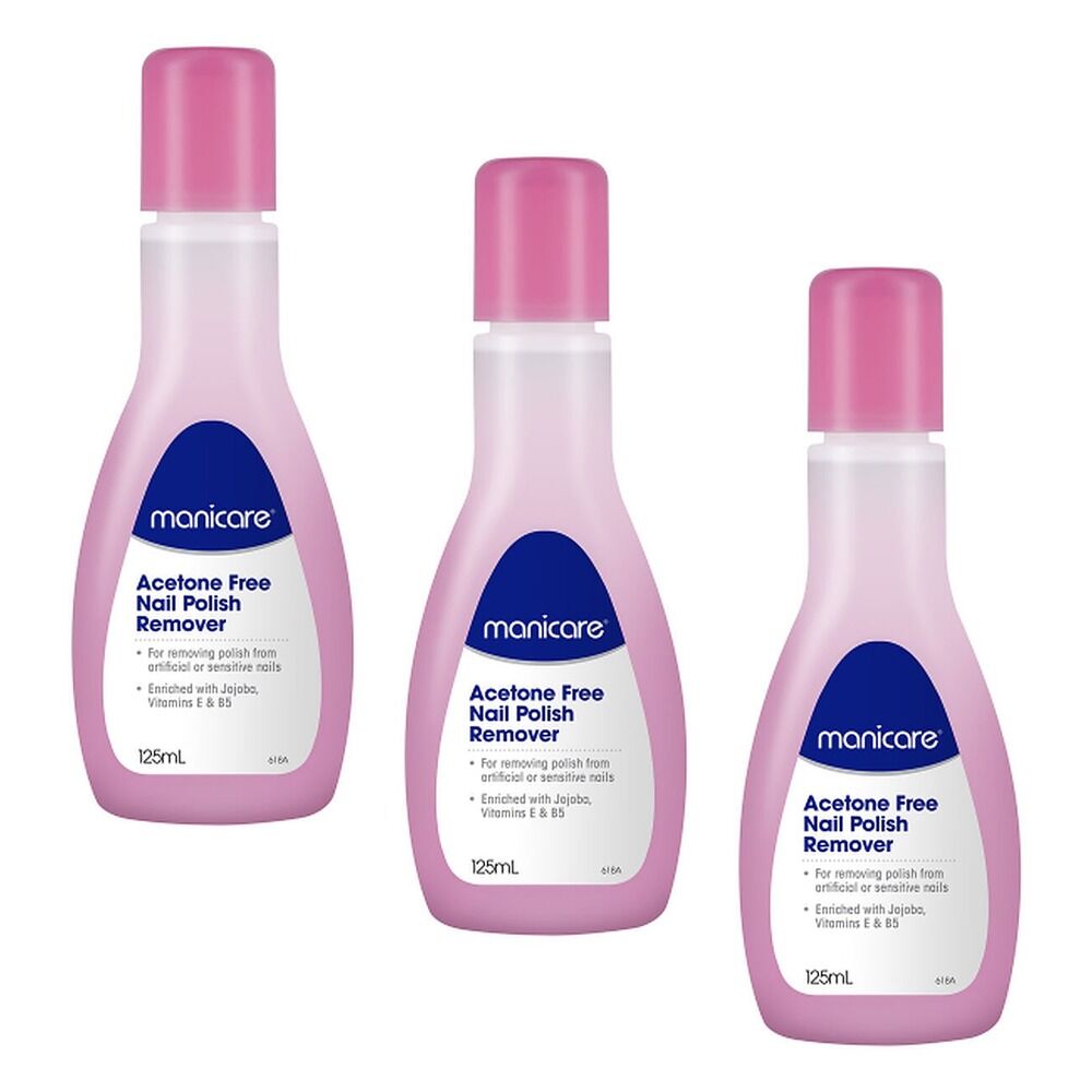 Manicare Acetone Free Nail Polish Remover 125mL Pack of 3