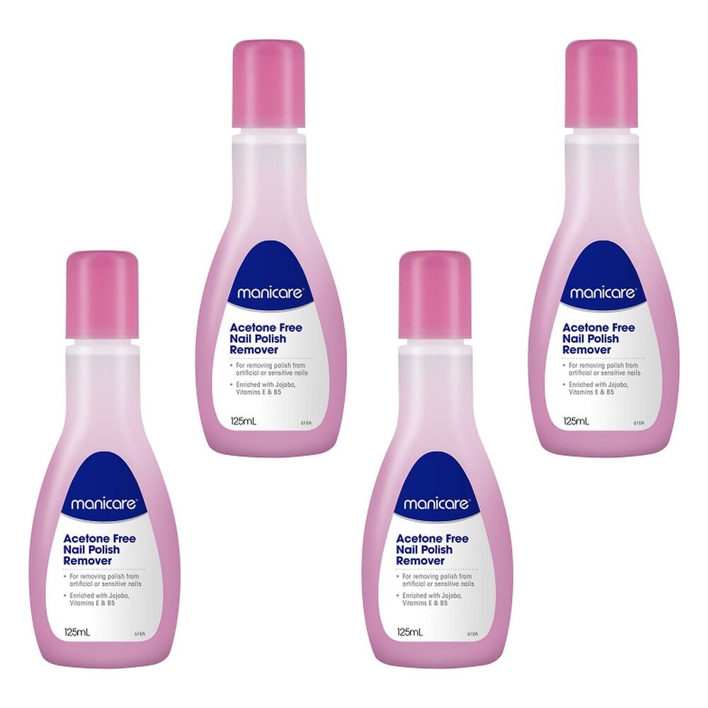 Manicare Acetone Free Nail Polish Remover 125mL Pack of 4