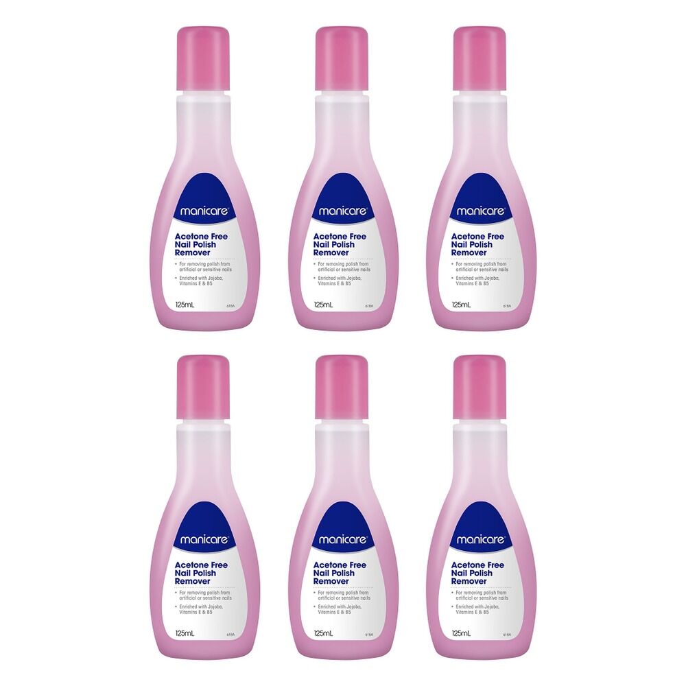 Manicare Acetone Free Nail Polish Remover 125mL Pack of 6