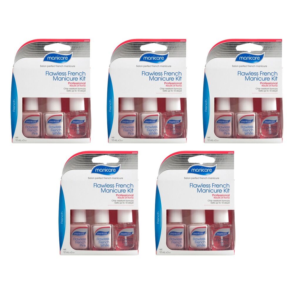 Manicare Flawless French Manicure Kit x 3 Bundle of 5