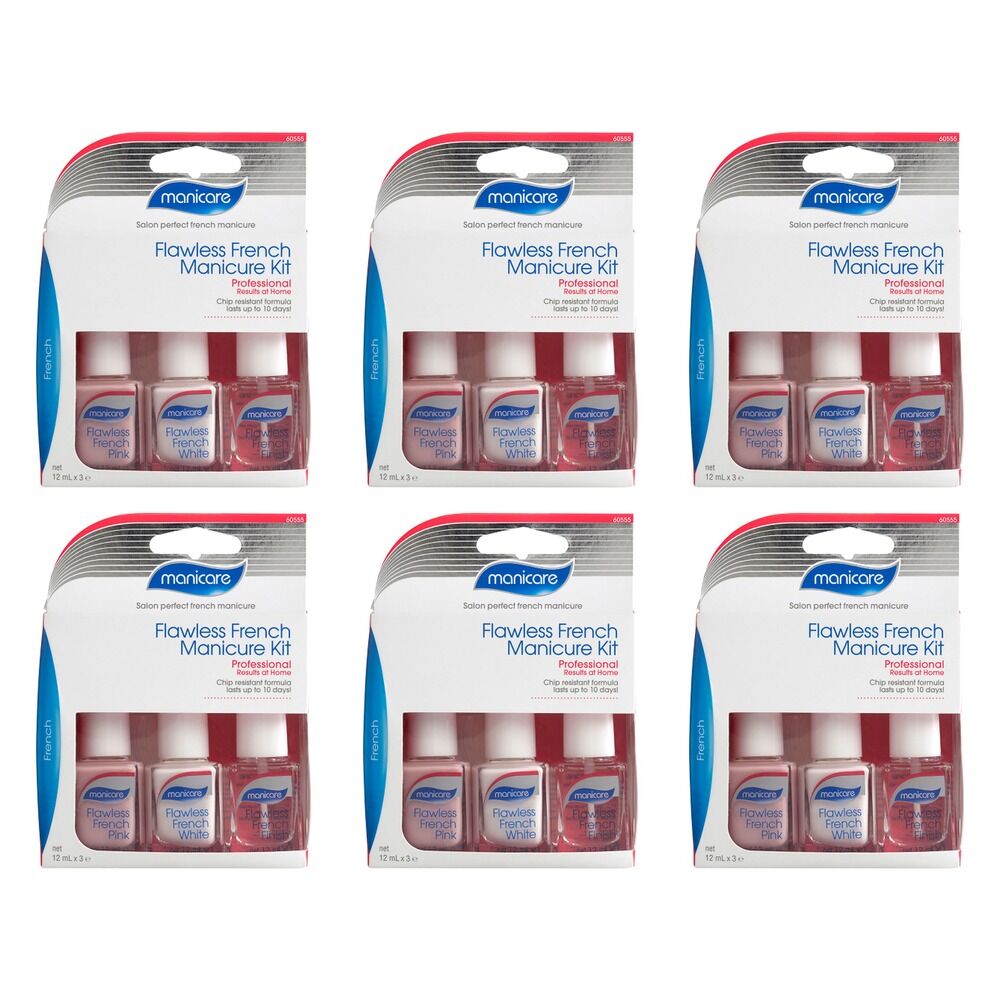 Manicare Flawless French Manicure Kit x 3 Bundle of 6