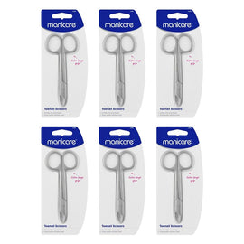 Manicare Toenail Scissors Stainless Steel Extra Large Grip x 3 Bundle of 6