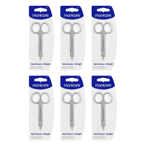 Manicare Nail Scissors, Straight x 3 Bundle of 6