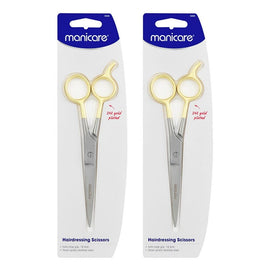 Manicare Hairdressing Scissors, 16cm Extra Large Grip x 3 Bundle of 2