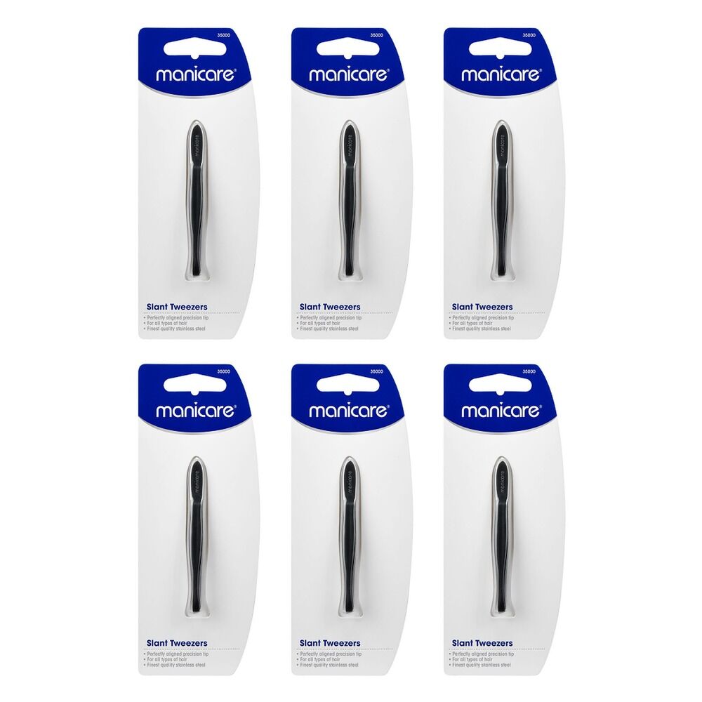 Manicare Slant Tweezers x 3 Bundle of 6