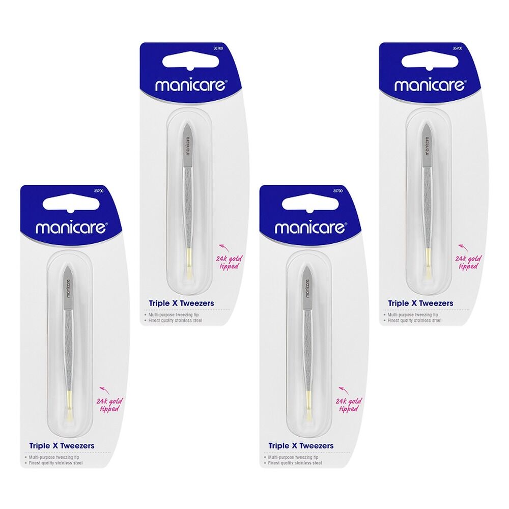 Manicare Tweezer Triple X Gold Tip x 3 Bundle of 4
