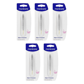 Manicare Tweezer Triple X Gold Tip x 3 Bundle of 5