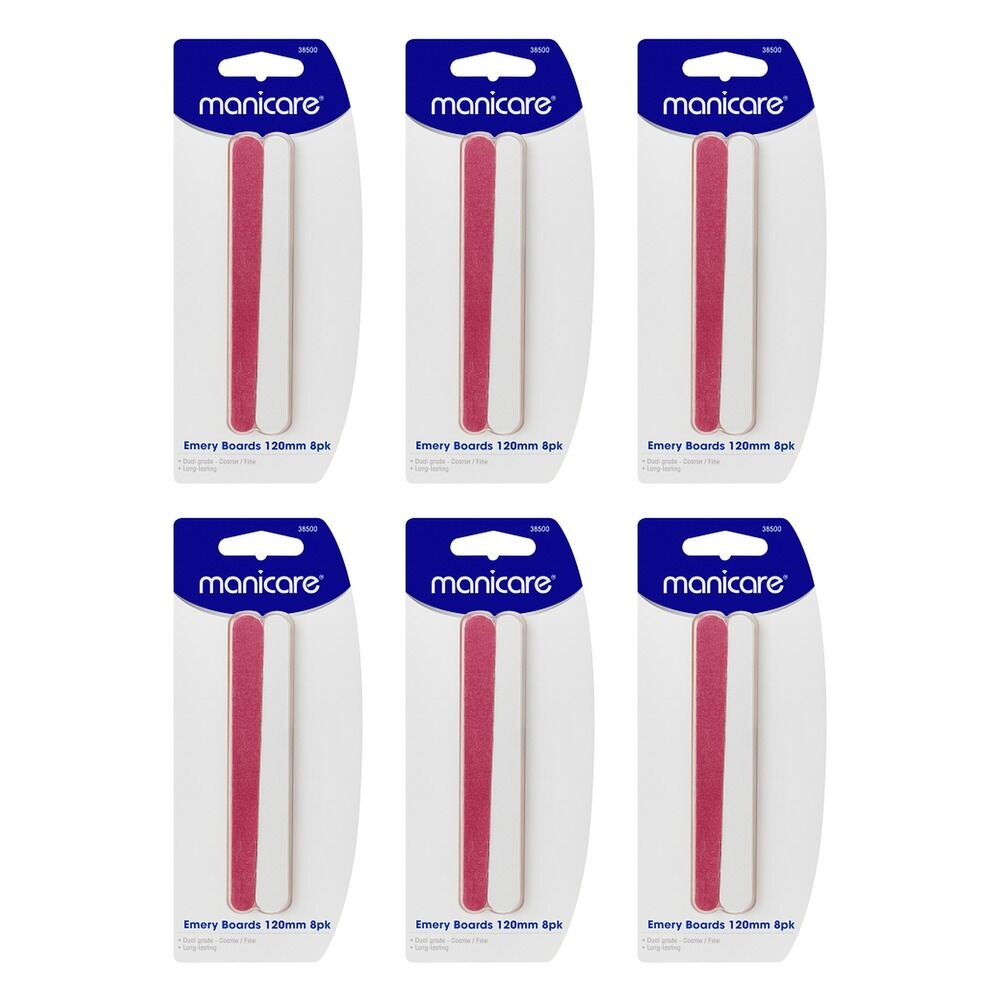 Manicare Emery Boards 120mm 8 Pack x 3 Bundle of 6