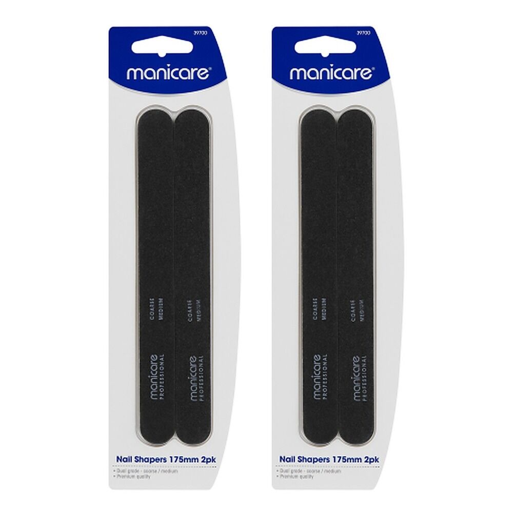 Manicare Nail Shapers Coarse/Medium 175mm 2 Pack x 3 Bundle of 2