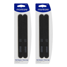 Manicare Nail Shapers Coarse/Medium 175mm 2 Pack x 3 Bundle of 2