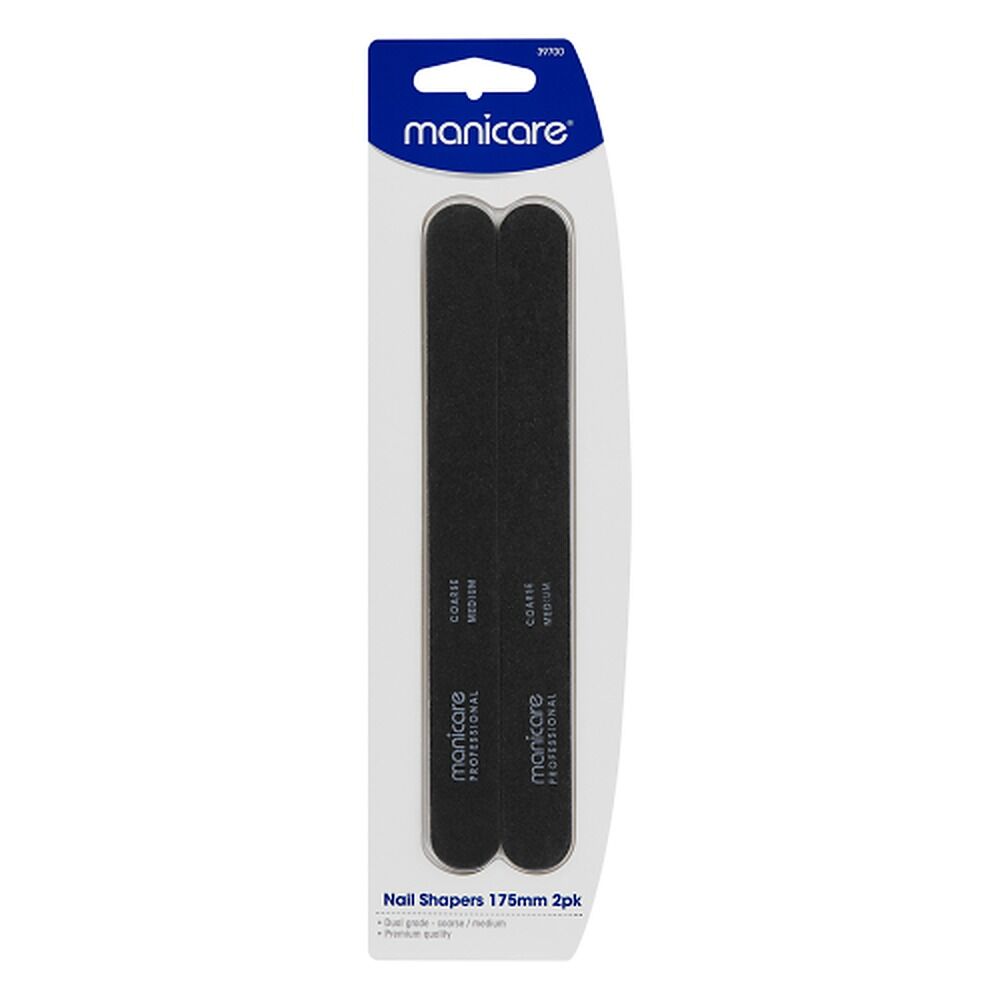 Manicare Nail Shapers Coarse/Medium 175mm 2 Pack x 3