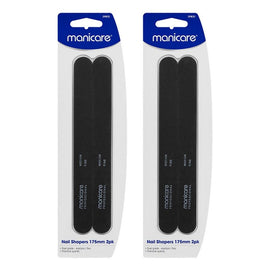 Manicare Nail Shapers Medium/Fine 175mm 2 Pack x 3 Bundle of 2