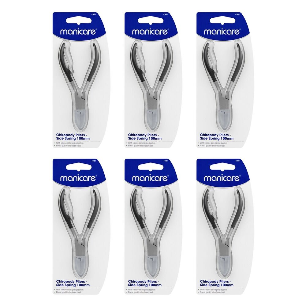 Manicare Chiropody Pliers with Side Spring, 100mm x 3 Bundle of 6