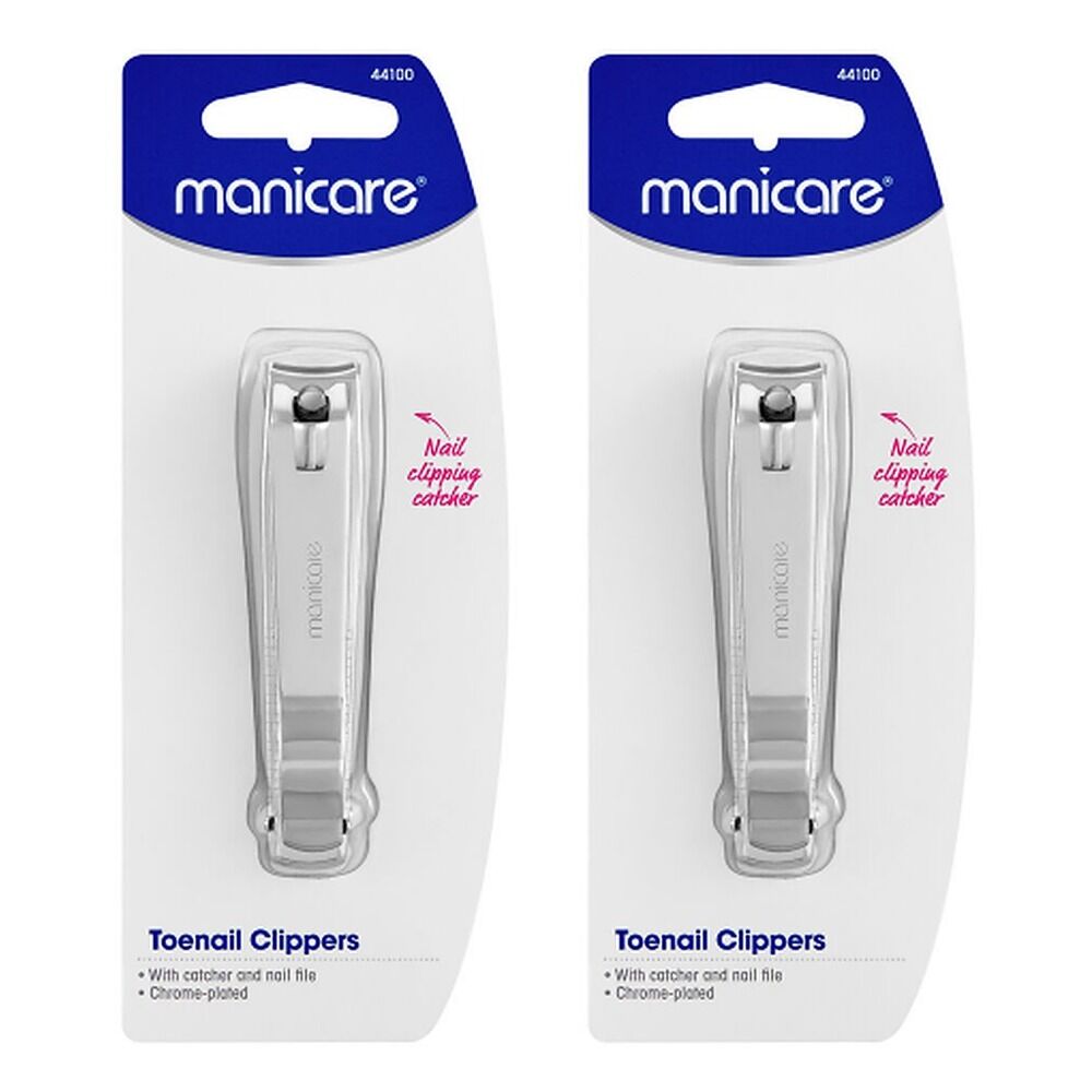 Manicare Toenail Clippers With Catcher and Nail File x 3 Bundle of 2