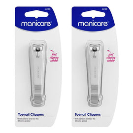 Manicare Toenail Clippers With Catcher and Nail File x 3 Bundle of 2