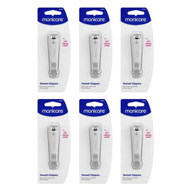 Manicare Toenail Clippers With Catcher and Nail File x 3 Bundle of 6