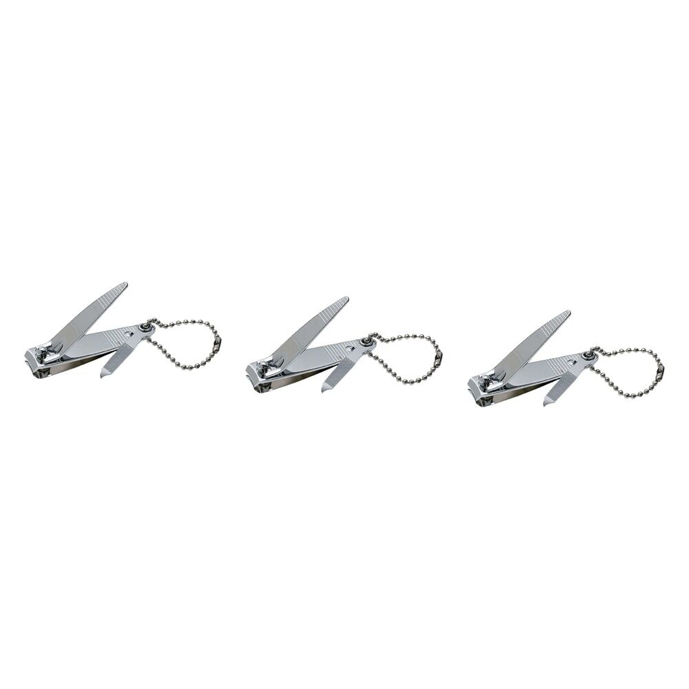 Manicare Nail Clipper with File & Keychain x 3 Bundle of 3