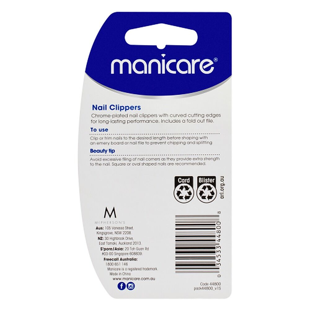 Manicare Nail Clippers, With Nail File