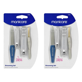 Manicare Grooming Set, Manicure and Pedicure, 4 Piece x 3 Bundle of 2