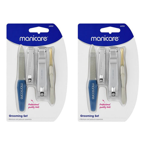 Manicare Grooming Set, Manicure and Pedicure, 4 Piece x 3 Bundle of 2