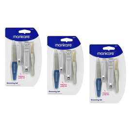 Manicare Grooming Set, Manicure and Pedicure, 4 Piece x 3 Bundle of 3