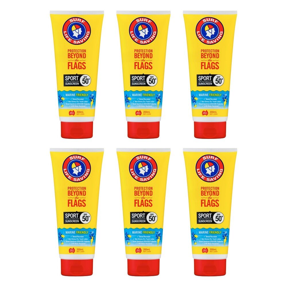 Surf Life Saving Australia Sport Sunscreen SPF 50+ 200mL Pack of 6