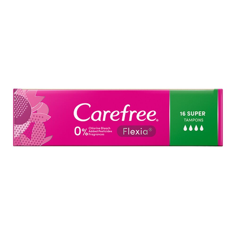 Carefree Flexia Super Tampons 16 Pack x 12