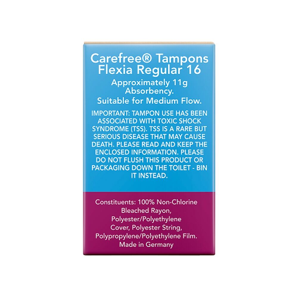 Carefree Flexia Regular Tampons 16 Pack x 12